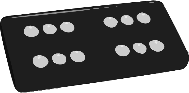 Free Double Six Domino - Black Double Six Dominoes (800x395), Png Download