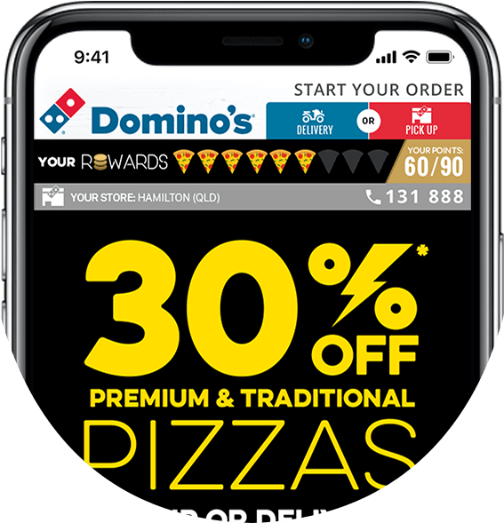 Au Rewardsbar Example - Domino's Pizza (585x618), Png Download