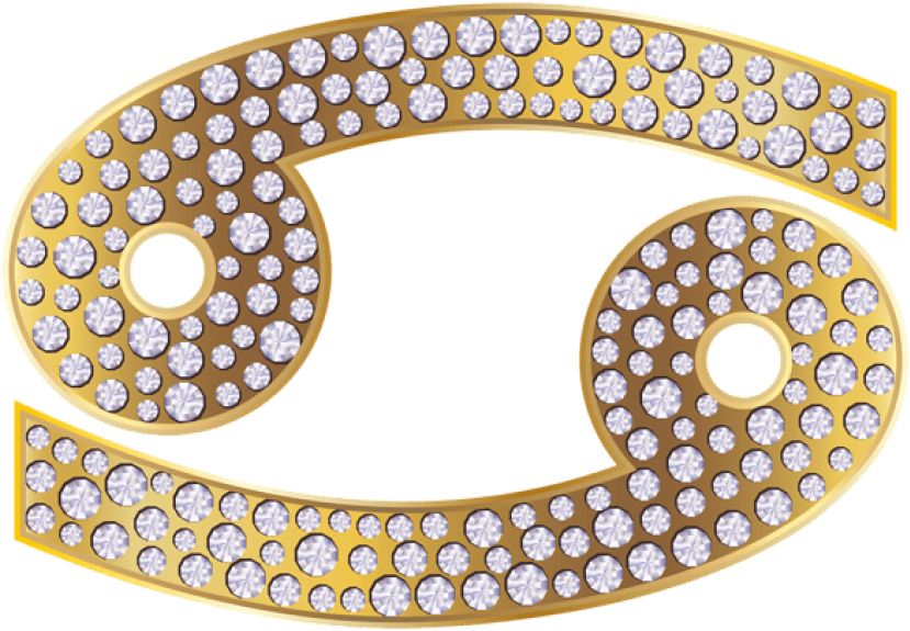 Free Png Download Cancer Zodiac Sign Gold Clipart Png - Gold Cancer Zodiac Sign (850x586), Png Download