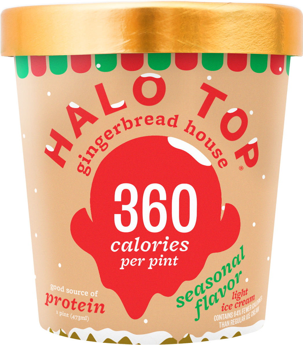 Halo Top Light Ice Cream Gingerbread House, - Ice Cream (1250x1250), Png Download