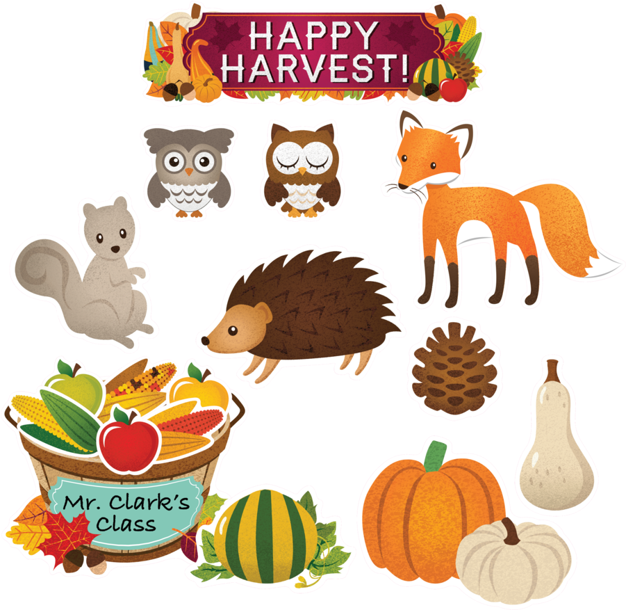 Tcr62391 Happy Harvest Mini Bulletin Board Image - Pumpkin (900x900), Png Download