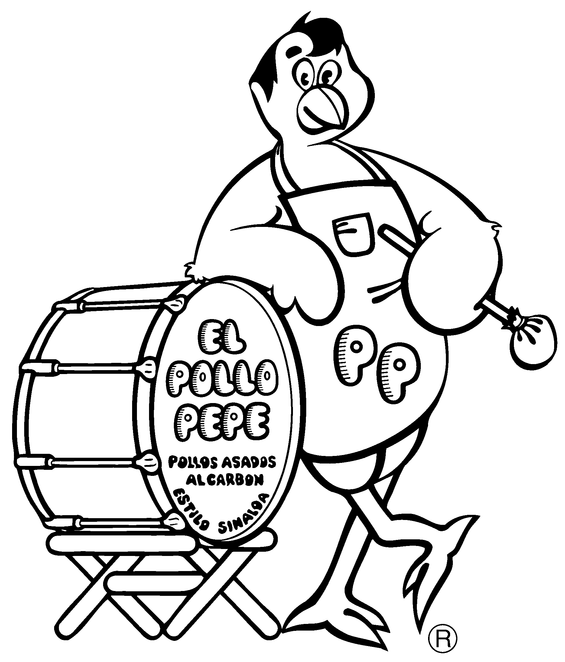 Il Pollo Pepe Logo Black And White - Pollo Pepe (2400x2400), Png Download