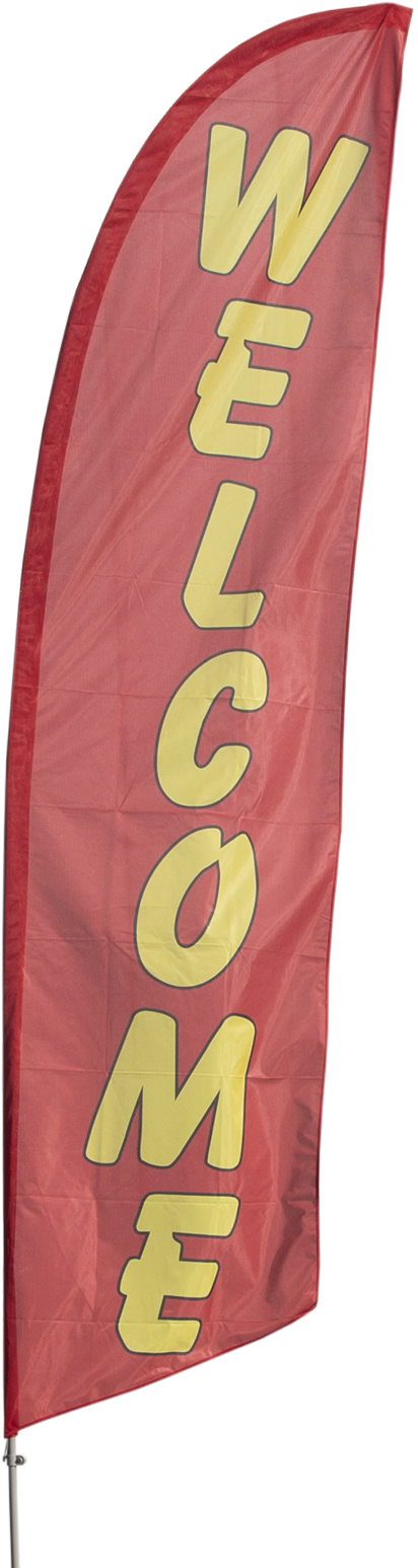 Welcome Customers With Our Yellow On Red "welcome" - Banner (1829x1600), Png Download