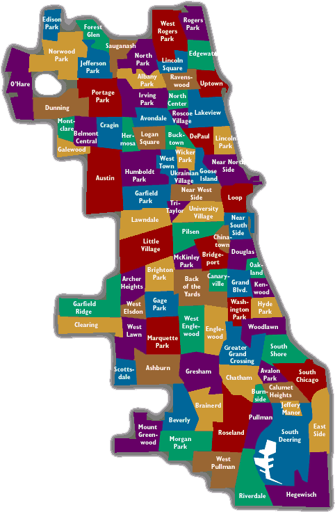 Small Map Of Chicago (518x771), Png Download
