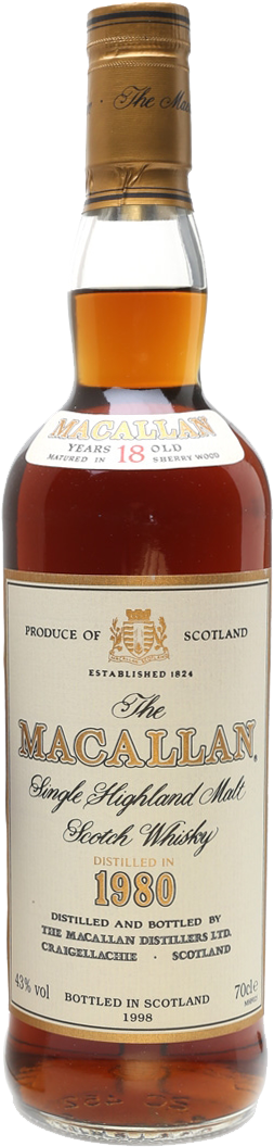 The Macallan 1980 Vintage 18 Year Old - Macallan 10 Year Old 100 Proof (1120x1120), Png Download
