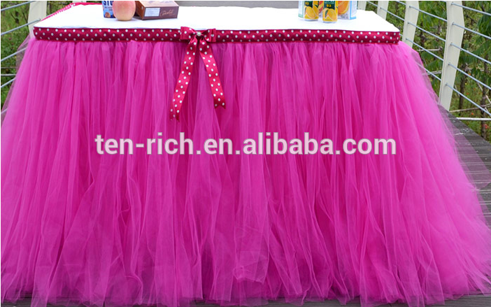 Wholesale New Design Party Wedding Pink Tutu Table - Skirt (701x701), Png Download