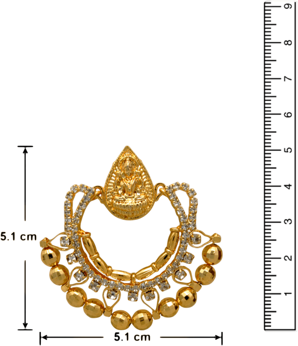 Traditional Ethnic Gold Plated Laxmi Ji Dangler Earrings - Emblem (640x960), Png Download