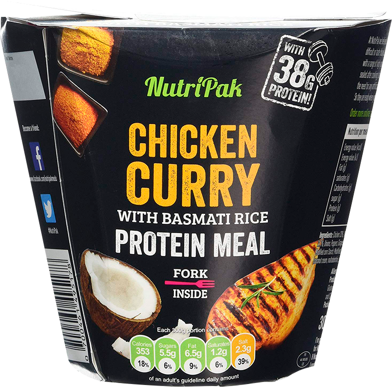 Chicken Curry With Basmati Rice Protein Meal 300 G - Protein (1000x1000), Png Download