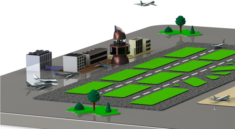 Airport Model Design By Alisa Kaliman - Airport Model Project (960x540), Png Download