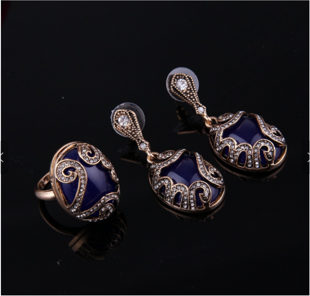 Easter Bridal Accessories Gold Plated Imitation Blue - Earrings (1700x980), Png Download