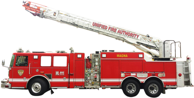 Fire Engine Png, Download Png Image With Transparent - Fire Ladder Truck Clipart (800x428), Png Download
