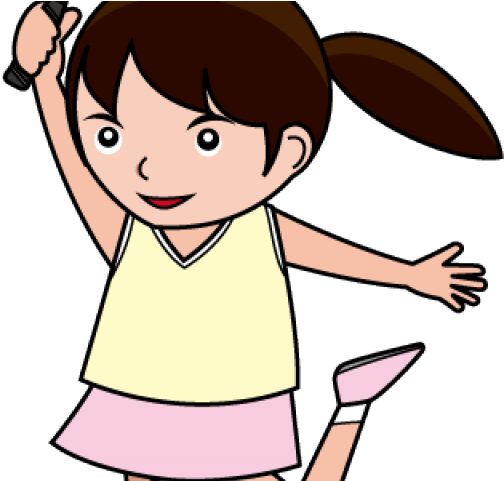 Badminton Clipart Tennis Player - Girl Playing Badminton Clipart (640x480), Png Download