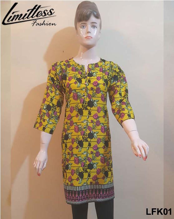 New & Stylish Printed Lawn Kurti For Women - Day Dress (700x700), Png Download