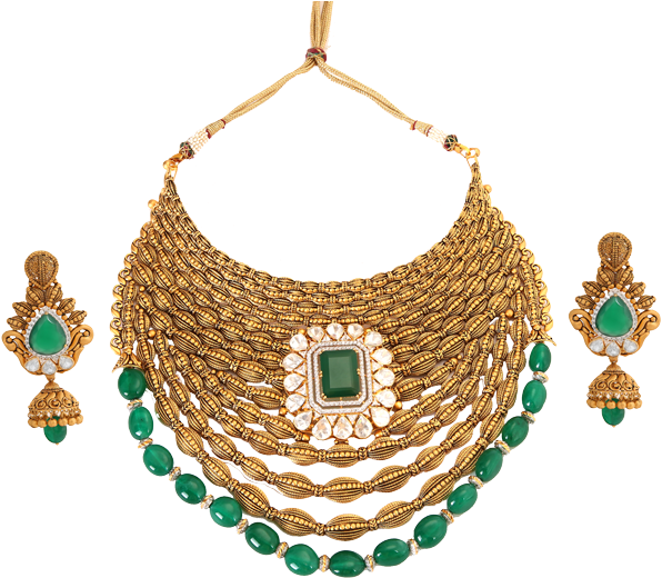 Exclusive Designed Necklace Set - Necklace (600x526), Png Download