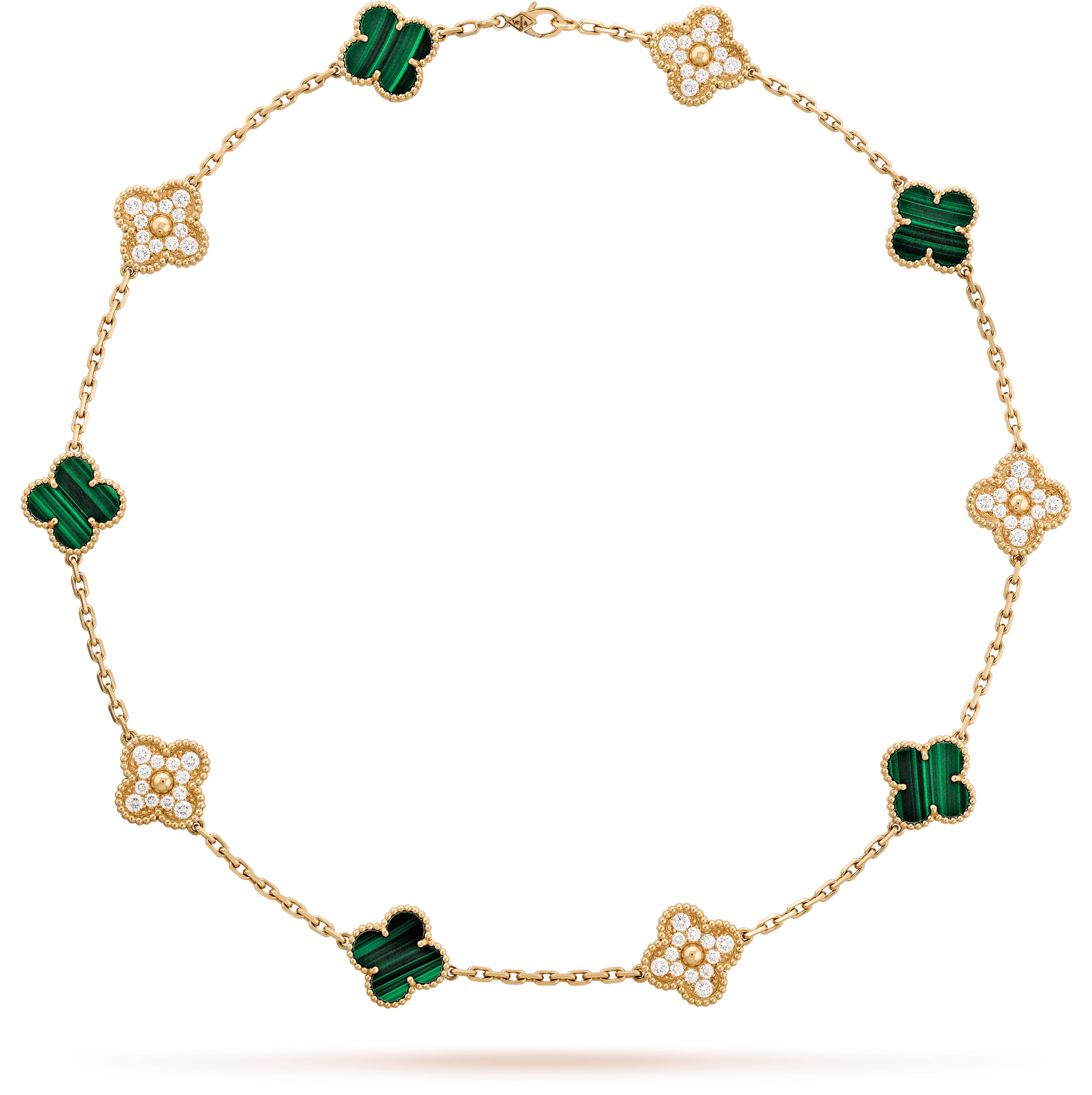 Vintage Alhambra Necklace, 10 Motifs - Van Cleef Red Alhambra Necklace (2000x2000), Png Download