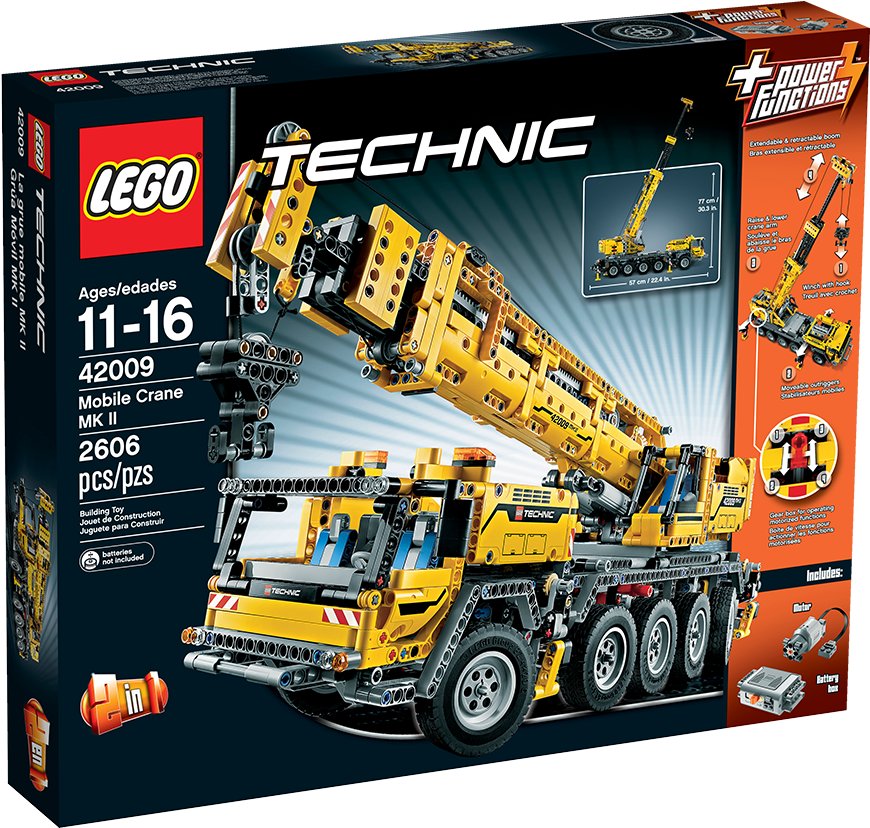 42009 Container Stacker And Truck - Lego Crane Set (1488x841), Png Download