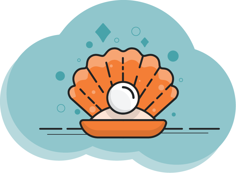 Pearl In Clam (778x569), Png Download