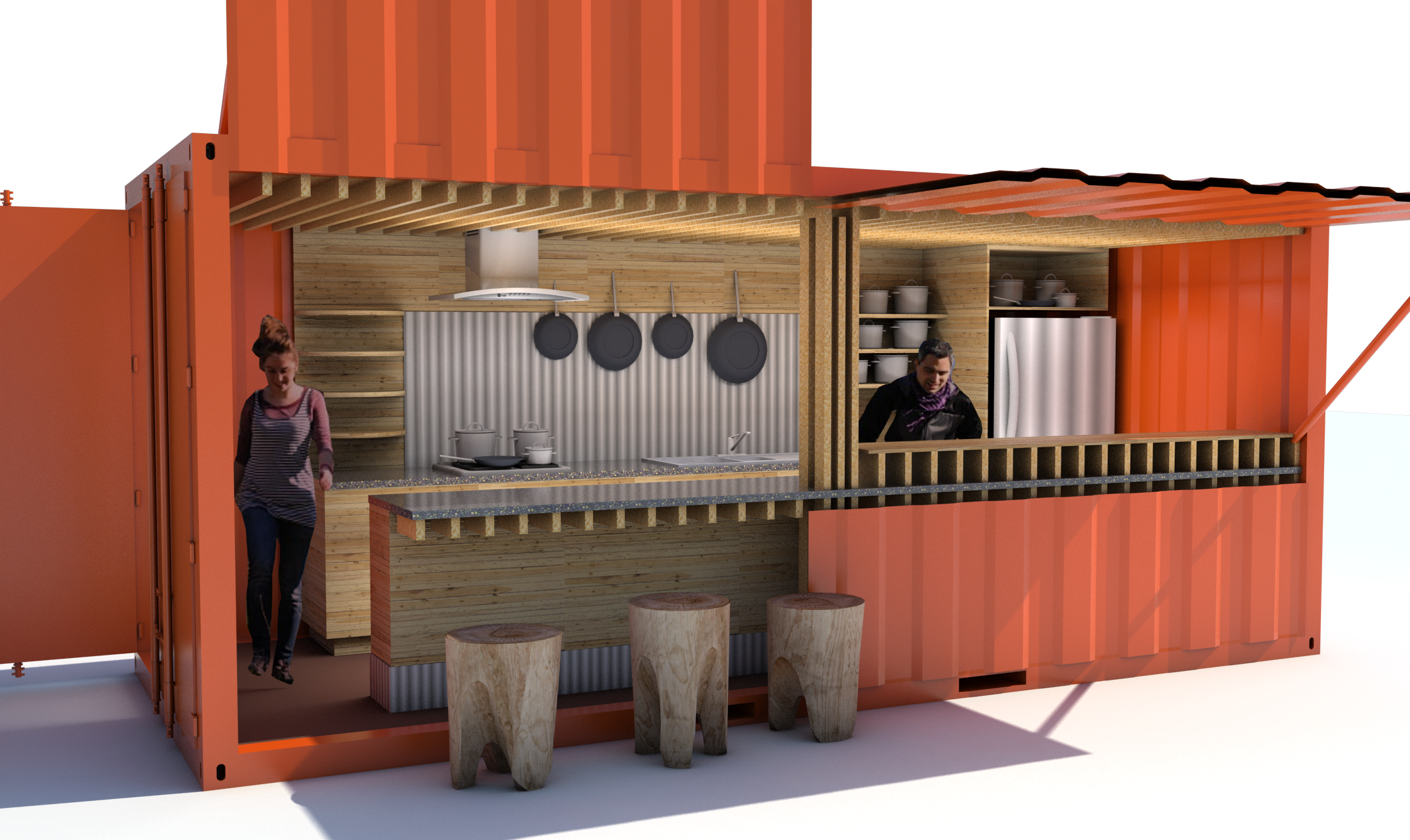 Image Result For Shipping Container Food Truck - Shipping Container Kitchen Plans (2200x1311), Png Download