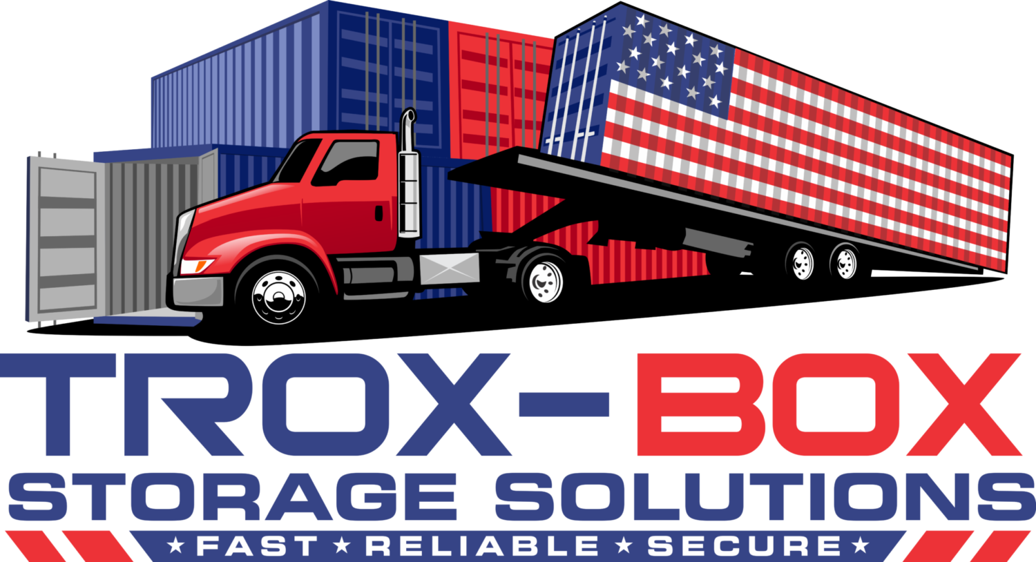 Trox-box Containers - Trailer Truck (1500x814), Png Download