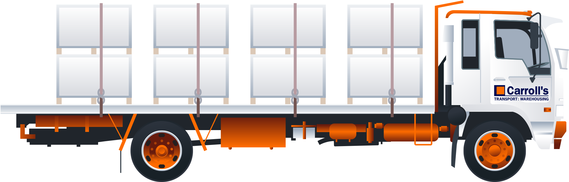 Flatdeck Trucks - Commercial Vehicle (2292x1013), Png Download