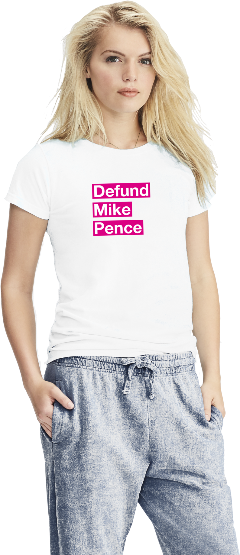 Defund Mike Pence Women's Tee - Girl (1522x2048), Png Download