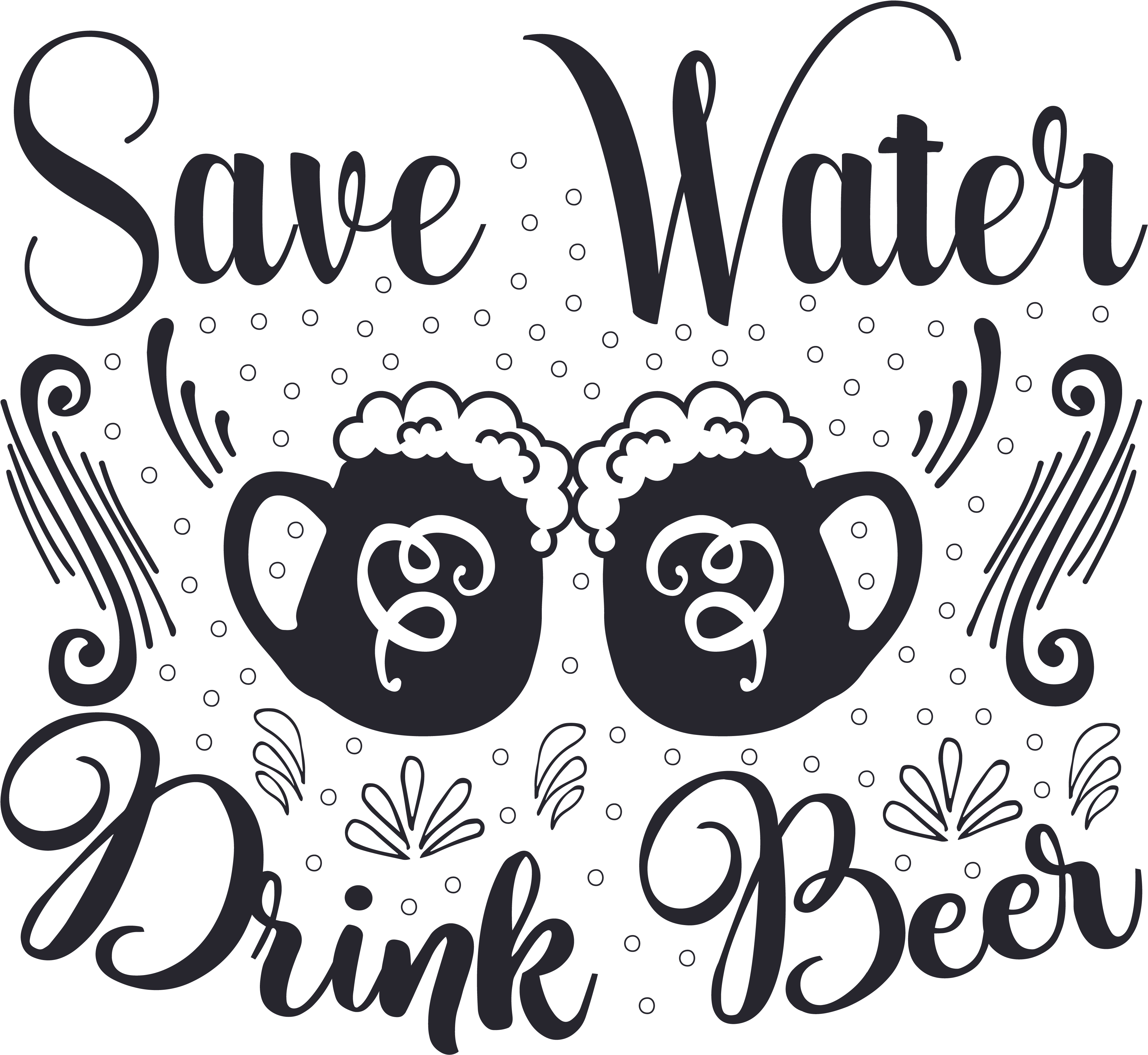 ← Save Water Drink Beer - Illustration (6250x6250), Png Download