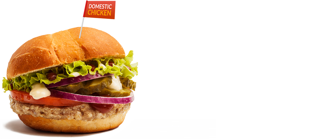 Burger Chicken King - Cheeseburger (1070x500), Png Download