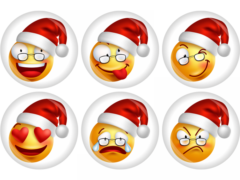 Whatsapp Smileys Weihnachten - Sad Santa Emoticon (1000x1000), Png Download