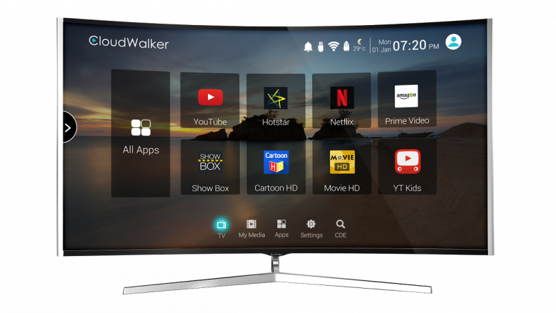 Cloudwalker Launches Cloud Tv Starting At Inr 11,990 - Television (800x450), Png Download
