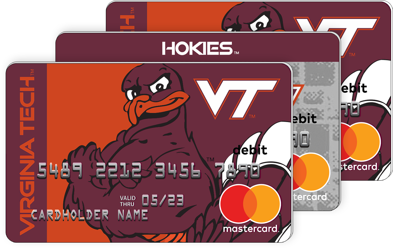 Virginia Tech Fancard Prepaid Mastercard Group Of Cards - Illustration (1572x1171), Png Download
