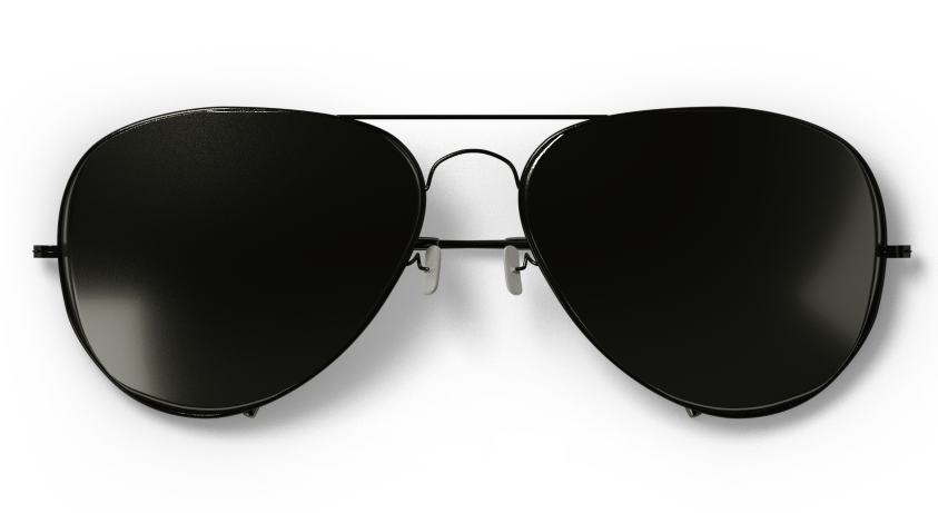 Black Sunglasses, Picsart - Black Sun Glass Png (842x500), Png Download