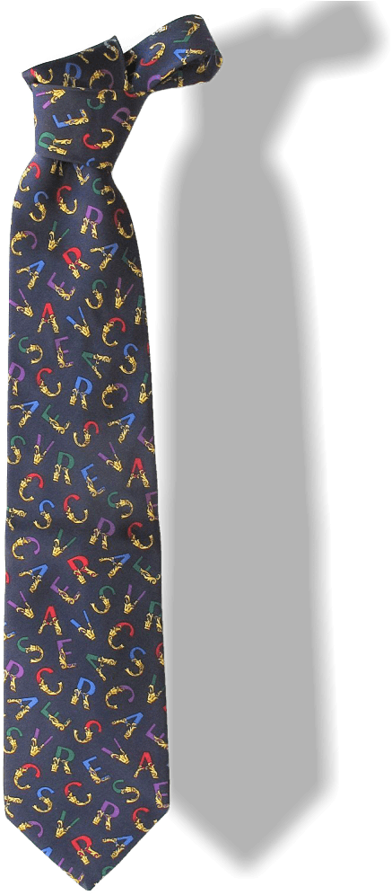 Gianni Versace Brand Letters Navy Multi Silk Tie, New - Formal Wear (660x1000), Png Download