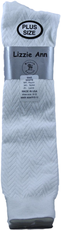 Lizzie Ann Women's Rayon Chevron Pattern Knee-high, - Sock (370x1024), Png Download