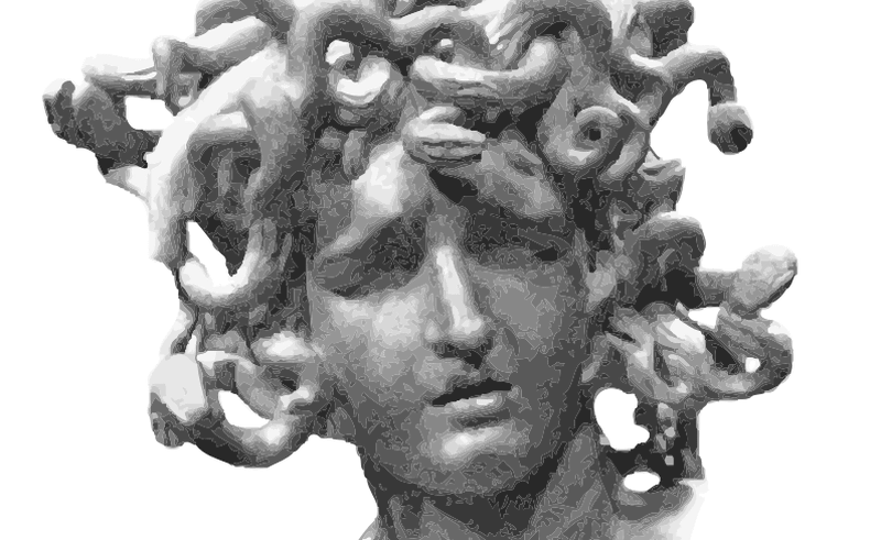 Medusa Clipart Transparent - Greek Statue Head Png (800x491), Png Download