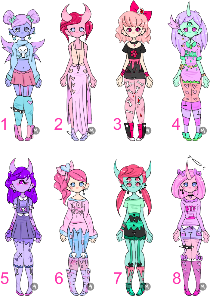 Alpaca Clipart Pastel Goth - Monster Girl Adopt (758x1055), Png Download