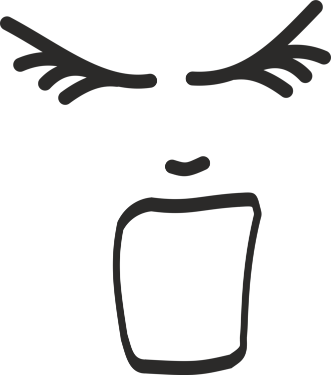 Screaming Line Art Drawing Face Crying - Screaming Face Clipart (663x750), Png Download