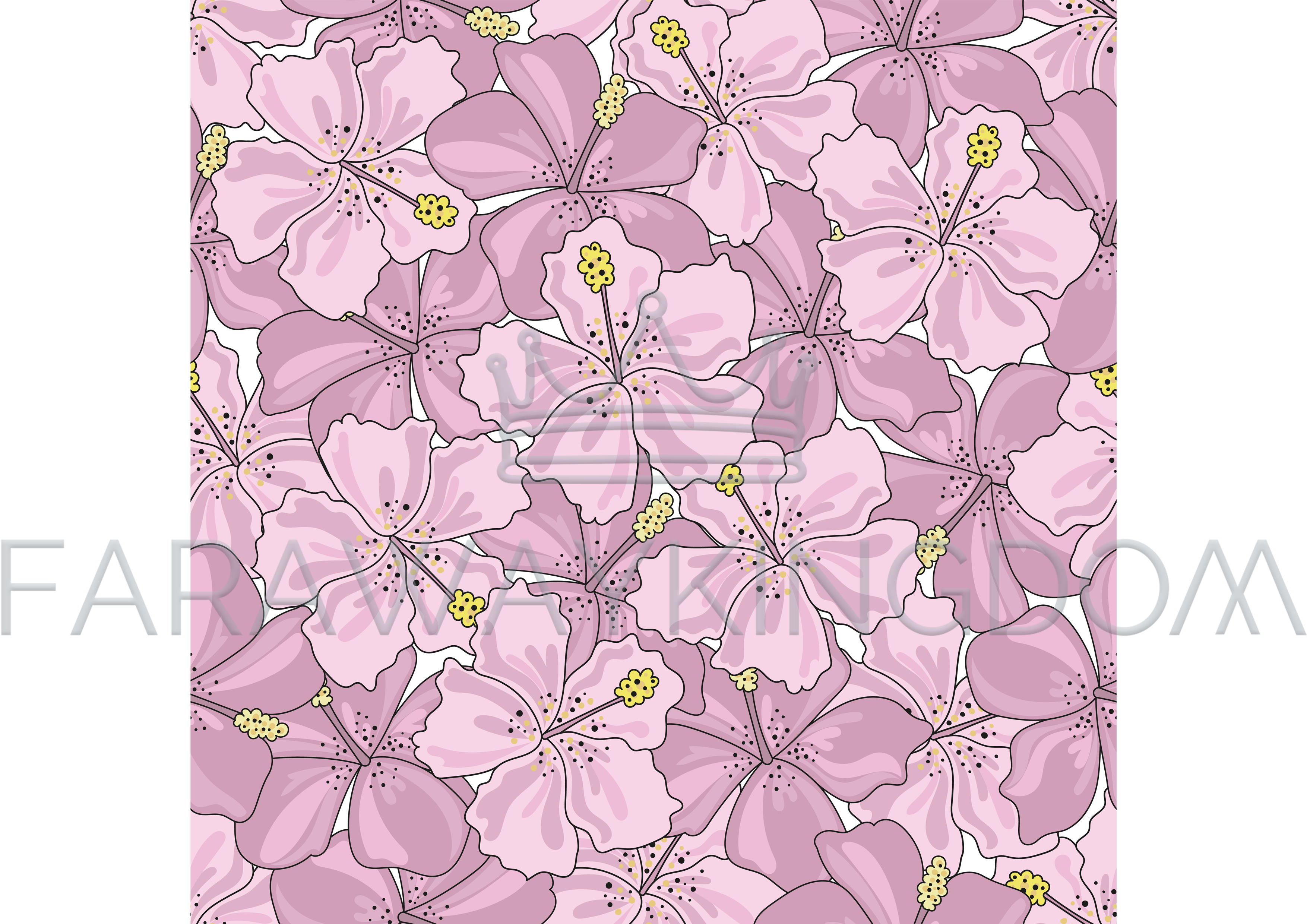 Tropical Flowers Summer Seamless Pattern Vector Illustration - Jasmine (3508x2480), Png Download