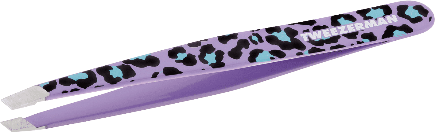 1256-lr 1 - Tweezerman Slant Tweezer Leopard Print (1500x534), Png Download