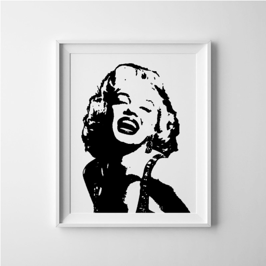 Pop Art Stencils Marilyn Monroe (703x537), Png Download