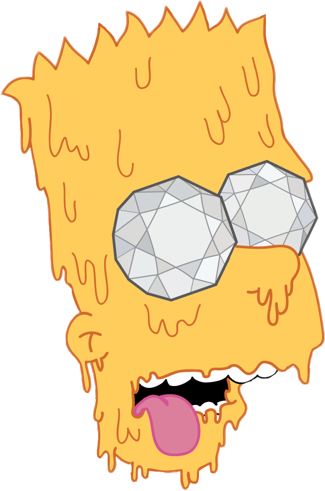 Largest Collection Of Free To Edit Bart Simpson Stickers - Bart With Diamond Eyes (655x987), Png Download