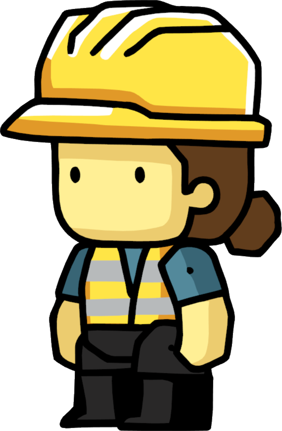 Construction Worker - Scribblenauts Wiki - Transparent Background Construction Worker Clipart (570x871), Png Download