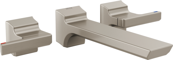 Delta Pivotal Two-handle Wall Mount Lavatory Faucet - Wood (600x600), Png Download