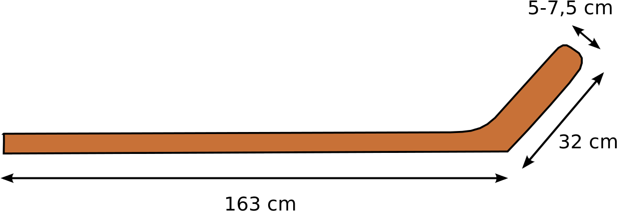 Hockey Stick Rotated - Ice Hockey Stick Measurements (1280x535), Png Download