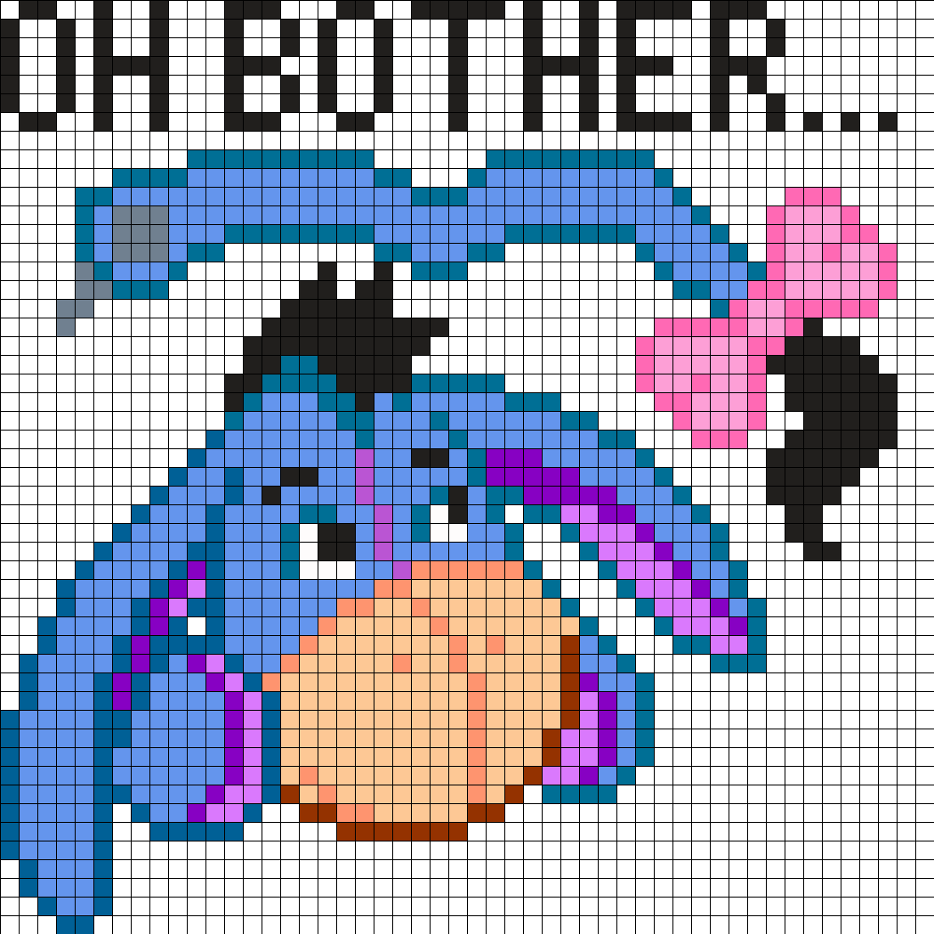 Eeyore Perler Bead Pattern / Bead Sprite - Eeyore Hama Bead Pattern (1050x1050), Png Download