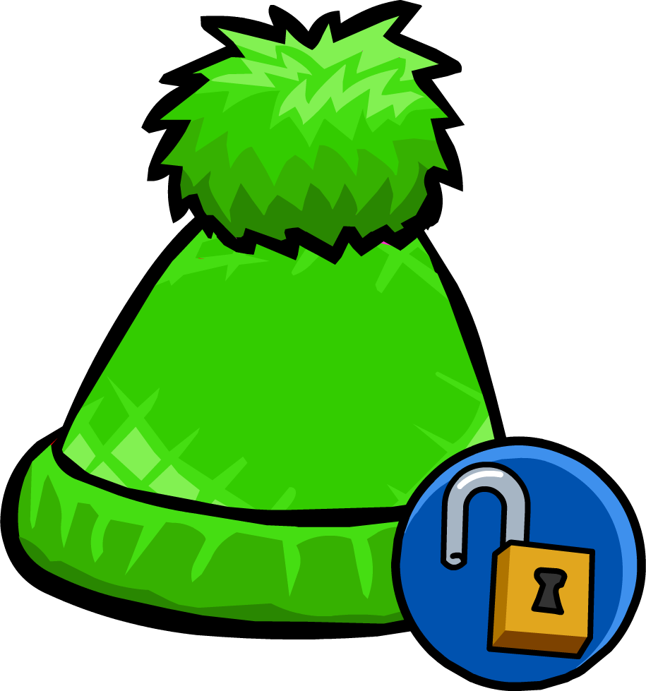 Green Pom Pom Toque - Club Penguin Blue (915x979), Png Download