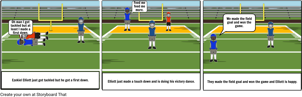 Ezekiel Elliott Just Got Tackled ﻿but He Got A First - Player (1164x385), Png Download