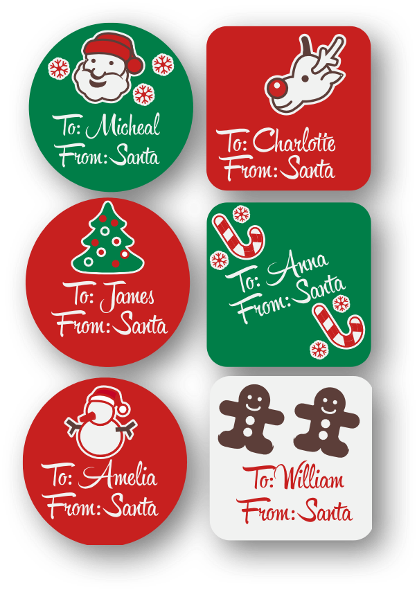 Christmas Gift Labels - Label (602x852), Png Download