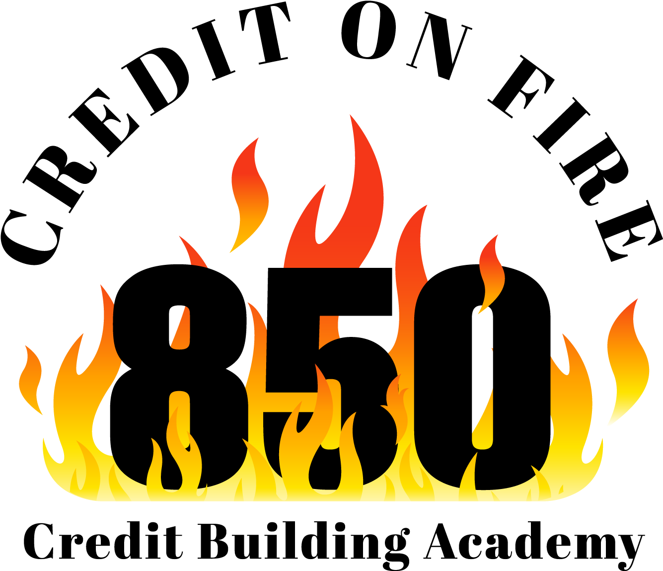Credit On Fire Logo Color - Credit On Fire (1335x1149), Png Download