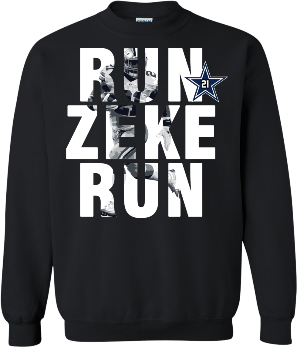 Run Zeke Run Shirt, Hoodie, Tank - Long-sleeved T-shirt (1155x1155), Png Download