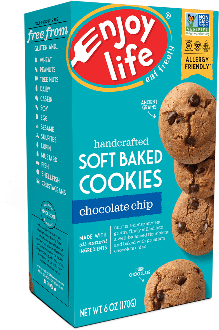 Soft Baked Cookies - Enjoy Life Chocolate Chip Cookies (1194x1194), Png Download